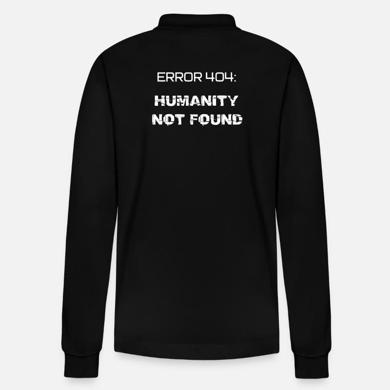 error 404: humanity not found - Polo à manches longues bio PREPSTER Stanley/Stella Unisexe - noir