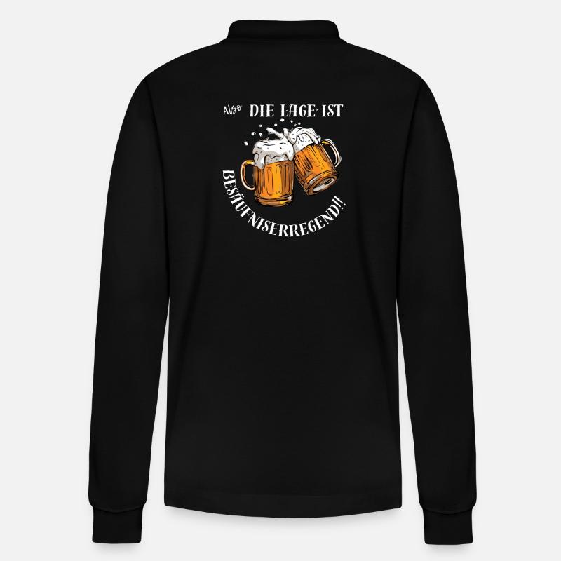 Besäufniserregend - Stanley/Stella Unisex Bio-Langarm-Poloshirt Prepster - Schwarz