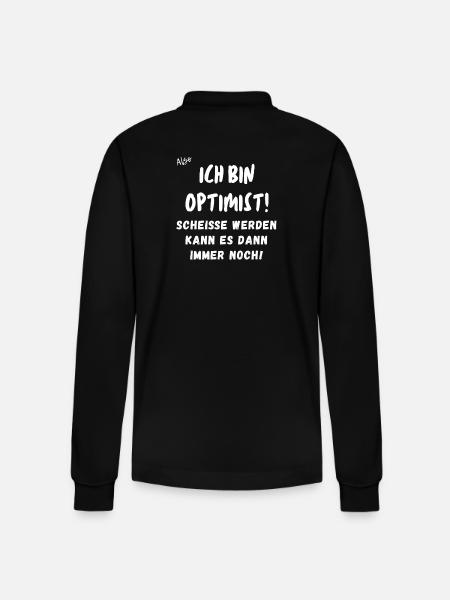 ich bin Optimist. - Stanley/Stella Unisex Bio-Langarm-Poloshirt Prepster - Schwarz