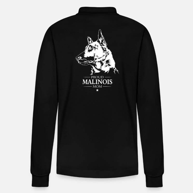 Malinois Maman Chien Chien Wilsigns - Polo à manches longues bio PREPSTER Stanley/Stella Unisexe - noir