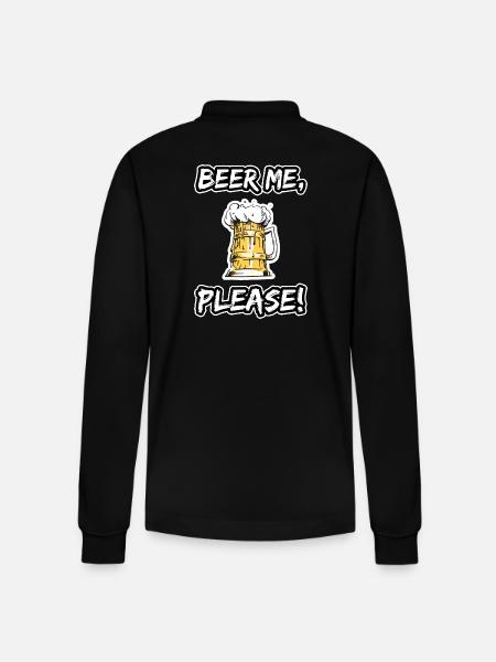 Beer Shirt - Stanley/Stella Organic Unisex Long-Sleeved Polo Shirt Prepster - black