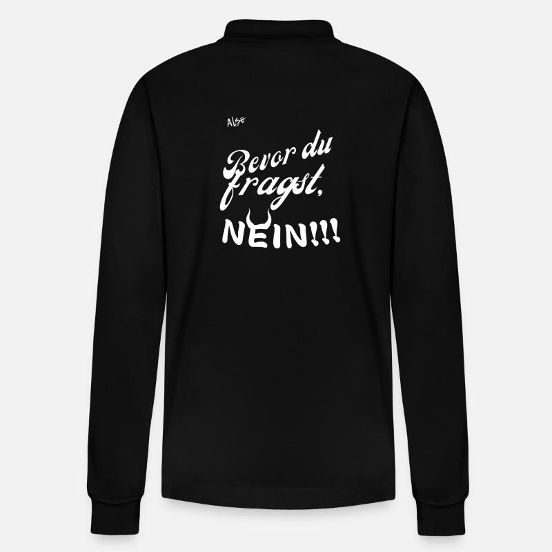 Nein - Stanley/Stella Unisex Bio-Langarm-Poloshirt Prepster - Schwarz