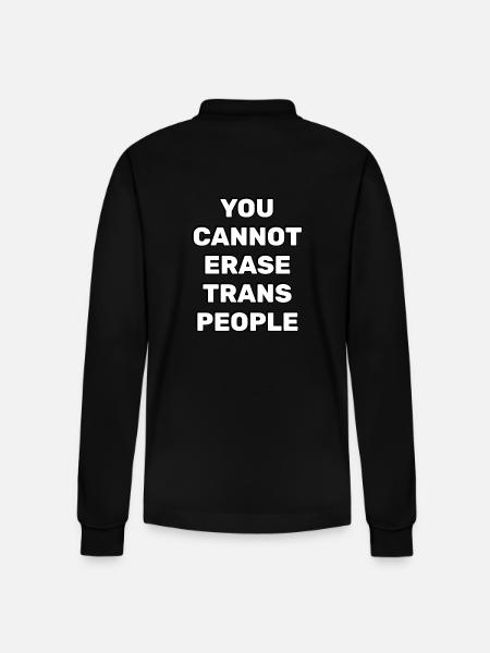 You cannot erase trans people - Stanley/Stella Organic Unisex Long-Sleeved Polo Shirt Prepster - black