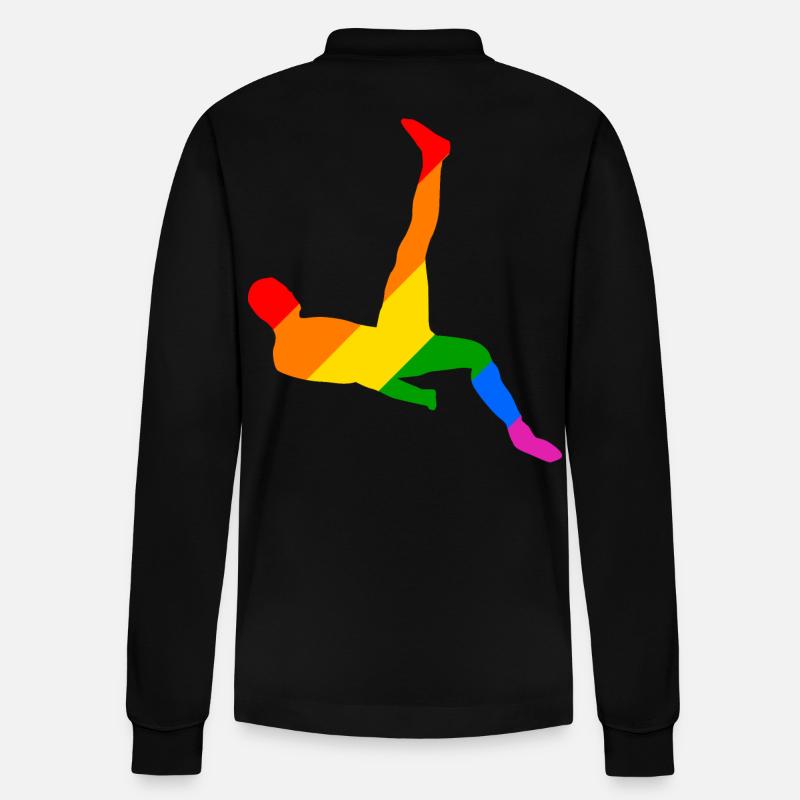 Rainbow Soccer Player - Stanley/Stella Unisex Bio-Langarm-Poloshirt Prepster - Schwarz