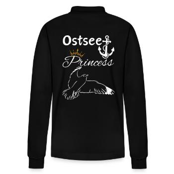 Baltic Sea Princess-Baltic Sea Princess Anchor and Seagull - Stanley/Stella Organic Unisex Long-Sleeved Polo Shirt Prepster - black - Back - Anna (173cm)