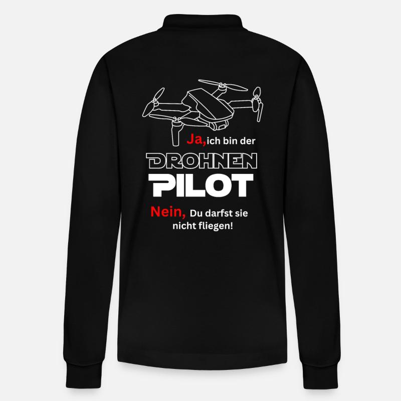 Pilote de drone - Polo à manches longues bio PREPSTER Stanley/Stella Unisexe - noir