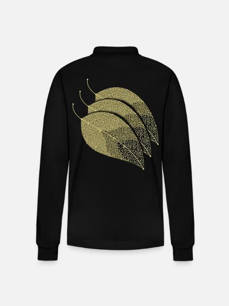 Leaves Decorative - Stanley/Stella Organic Unisex Long-Sleeved Polo Shirt Prepster - black