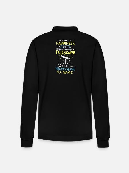astronomy - Stanley/Stella Organic Unisex Long-Sleeved Polo Shirt Prepster - black