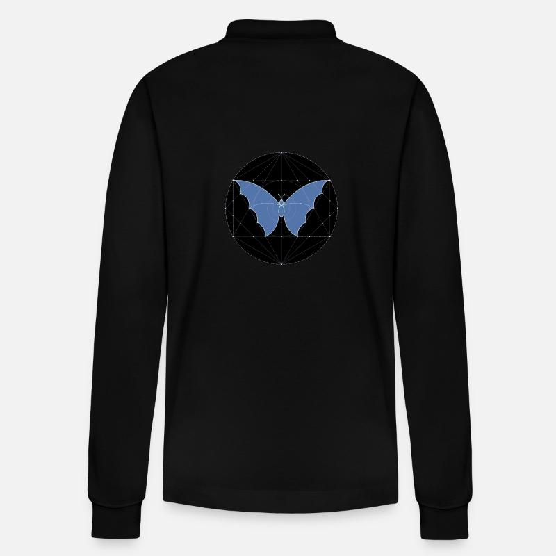 Heilige Geometrie Schmetterling - Stanley/Stella Unisex Bio-Langarm-Poloshirt Prepster - Schwarz