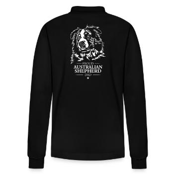 Australian Shepherd Dad Hunde Hund Wilsigns - Stanley/Stella Unisex Bio-Langarm-Poloshirt Prepster - Schwarz - Hinten - Anna (173cm)