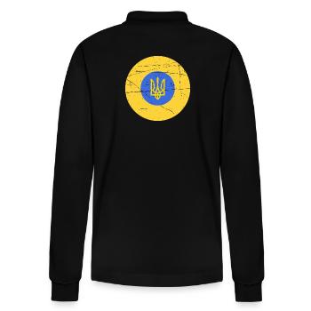 ukraine slava ukraini kiew - Stanley/Stella Unisex Bio-Langarm-Poloshirt Prepster - Schwarz - Hinten - Anna (173cm)