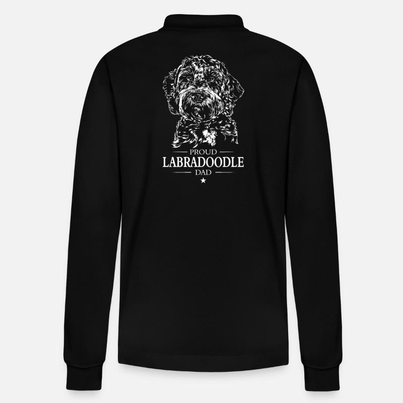 Labradoodle Dad Hunde Hund Wilsigns - Stanley/Stella Unisex Bio-Langarm-Poloshirt Prepster - Schwarz