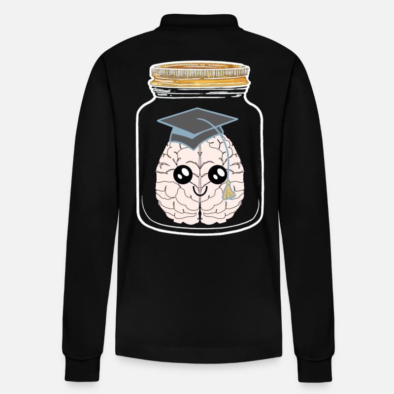 Inteligenz Einweckglas Studenten Studierter Geek - Stanley/Stella Unisex Bio-Langarm-Poloshirt Prepster - Schwarz