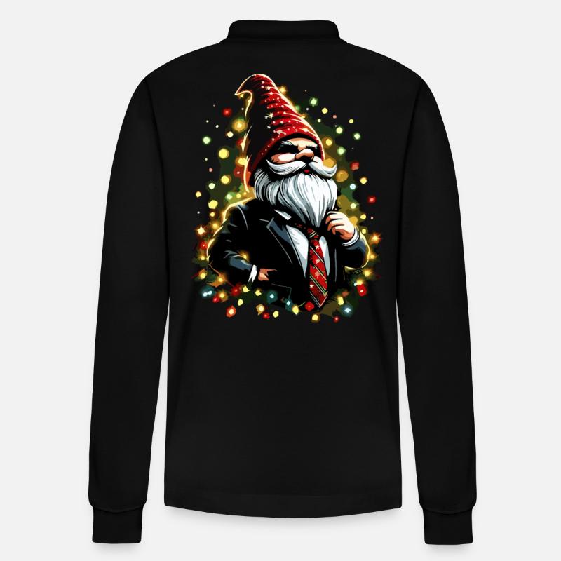 Chef Wichtel mit Lichterkette - Stanley/Stella Unisex Bio-Langarm-Poloshirt Prepster - Schwarz