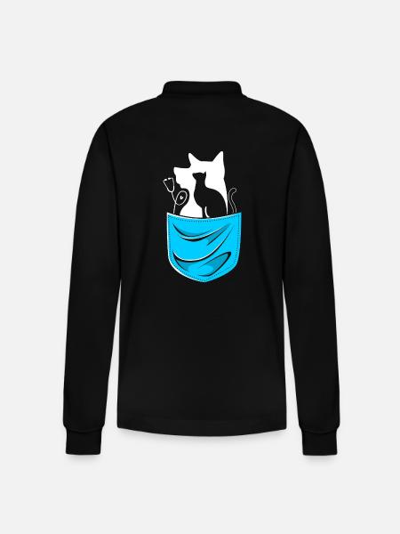 Veterinarian - Stanley/Stella Organic Unisex Long-Sleeved Polo Shirt Prepster - black