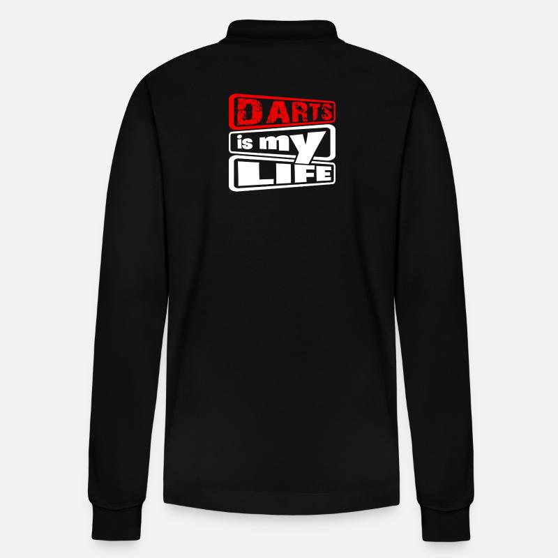 Dart,Darts is my Life 2 - Stanley/Stella Unisex Bio-Langarm-Poloshirt Prepster - Schwarz