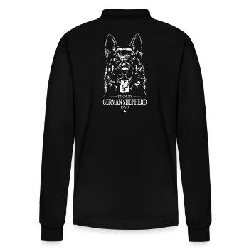German Shepherd Dad Hunde Hund Wilsigns - Stanley/Stella Unisex Bio-Langarm-Poloshirt Prepster - Schwarz - Hinten - Anna (173cm)