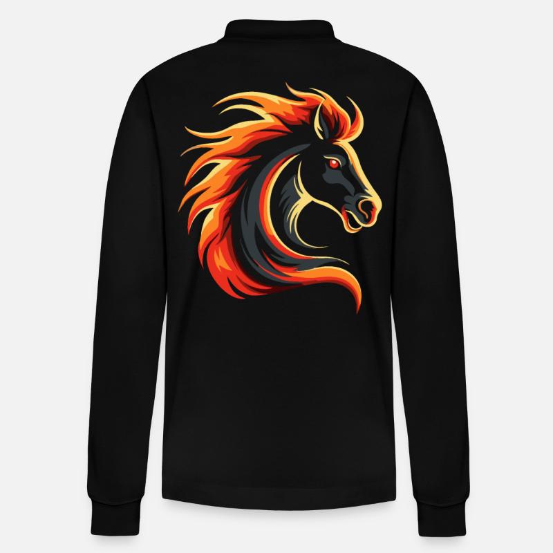 Das coolste Pferd - Stanley/Stella Unisex Bio-Langarm-Poloshirt Prepster - Schwarz