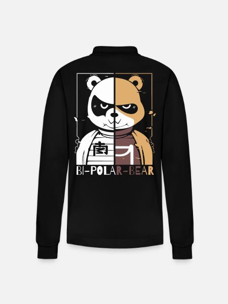 Bipolarer Polar Bär oder Eisbär - Stanley/Stella Unisex Bio-Langarm-Poloshirt Prepster - Schwarz