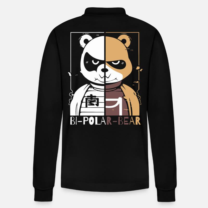 Bipolarer Polar Bär oder Eisbär - Stanley/Stella Unisex Bio-Langarm-Poloshirt Prepster - Schwarz