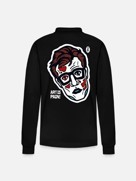 Art is suffering - Stanley/Stella Organic Unisex Long-Sleeved Polo Shirt Prepster - black