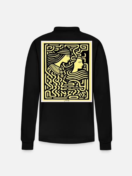 Two lovers in a labyrinth - Stanley/Stella Organic Unisex Long-Sleeved Polo Shirt Prepster - black
