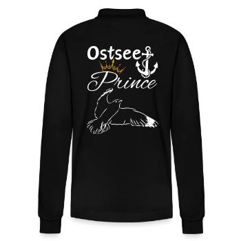 Prince de la mer Baltique-Ancre Prince de la mer Baltique et mouette - Polo à manches longues bio PREPSTER Stanley/Stella Unisexe - noir - Dos - Anna (173cm)
