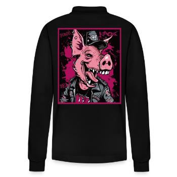 Le punk est mort, cochon punk rock - Polo à manches longues bio PREPSTER Stanley/Stella Unisexe - noir - Dos - Anna (173cm)