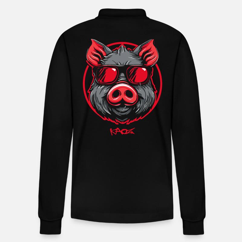 Cochon frais - Polo à manches longues bio PREPSTER Stanley/Stella Unisexe - noir