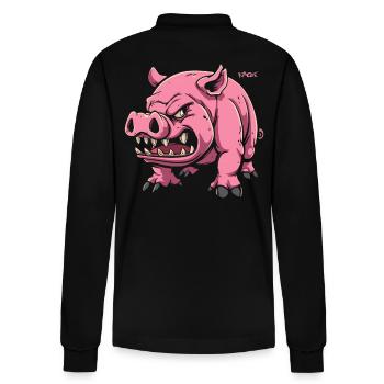 Cochon mignon de compagnie - Polo à manches longues bio PREPSTER Stanley/Stella Unisexe - noir - Dos - Anna (173cm)