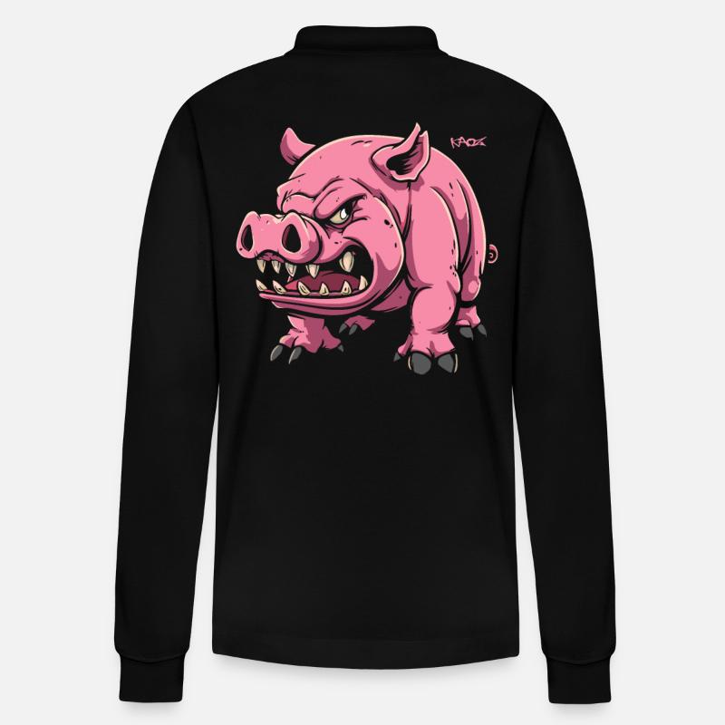 Cochon mignon de compagnie - Polo à manches longues bio PREPSTER Stanley/Stella Unisexe - noir