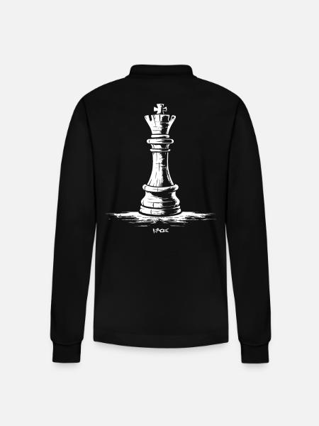 King of Chess - Stanley/Stella Organic Unisex Long-Sleeved Polo Shirt Prepster - black