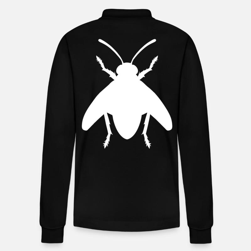 Super coole Fliege - Stanley/Stella Unisex Bio-Langarm-Poloshirt Prepster - Schwarz