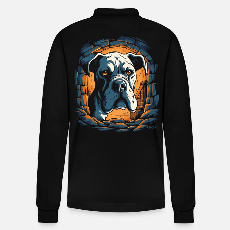 Le chien de donjon cool - Polo à manches longues bio PREPSTER Stanley/Stella Unisexe - noir