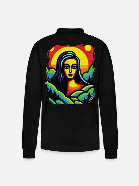 The goddess of nature - Stanley/Stella Organic Unisex Long-Sleeved Polo Shirt Prepster - black