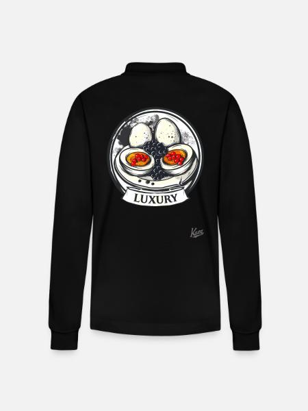 Eggs, Caviar and Luxury - Stanley/Stella Organic Unisex Long-Sleeved Polo Shirt Prepster - black
