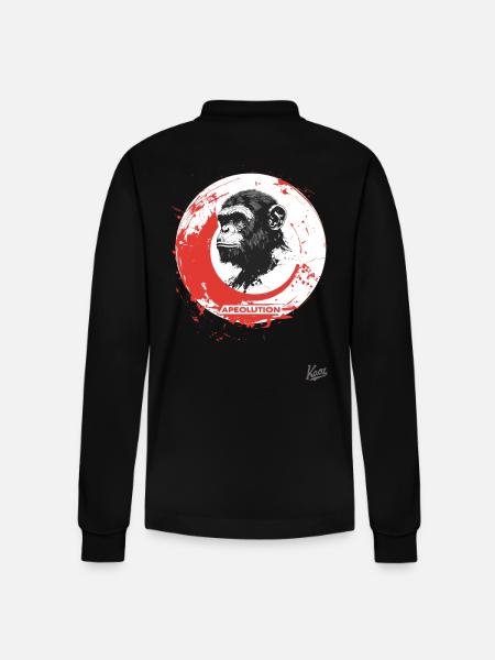 Apeolution: The Ape Revolution - Stanley/Stella Organic Unisex Long-Sleeved Polo Shirt Prepster - black