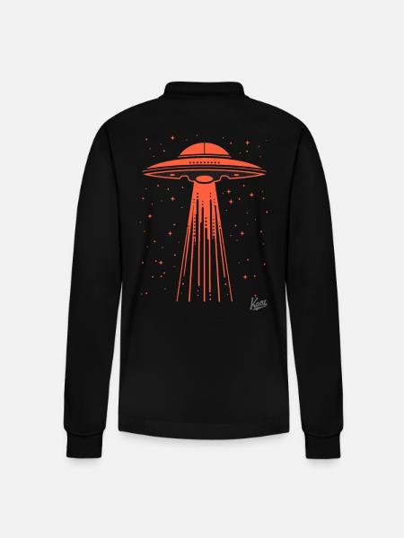 Another abduction by aliens, UFO - Stanley/Stella Organic Unisex Long-Sleeved Polo Shirt Prepster - black