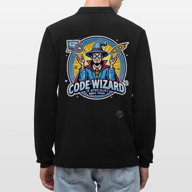 Code Wizard Restart Specialist IT Expert Stanley/Stella Organic Unisex Long-Sleeved Polo Shirt Prepster