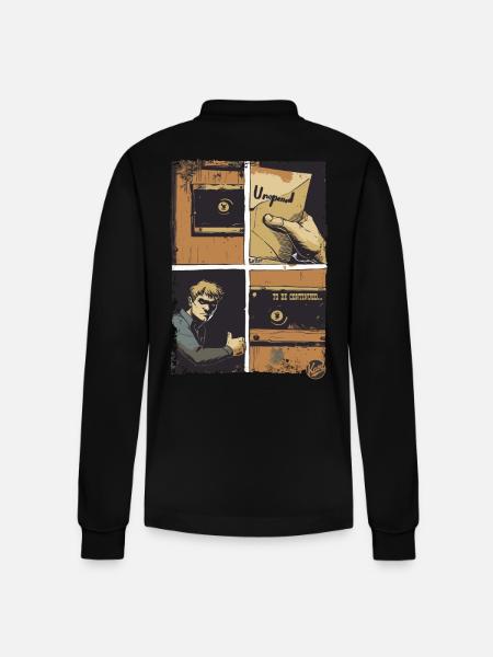 The Letter: A Comic - Stanley/Stella Organic Unisex Long-Sleeved Polo Shirt Prepster - black