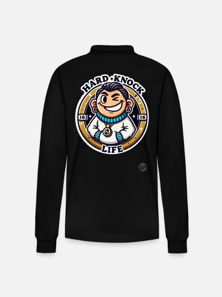 Rich guy, hard life - Stanley/Stella Organic Unisex Long-Sleeved Polo Shirt Prepster - black