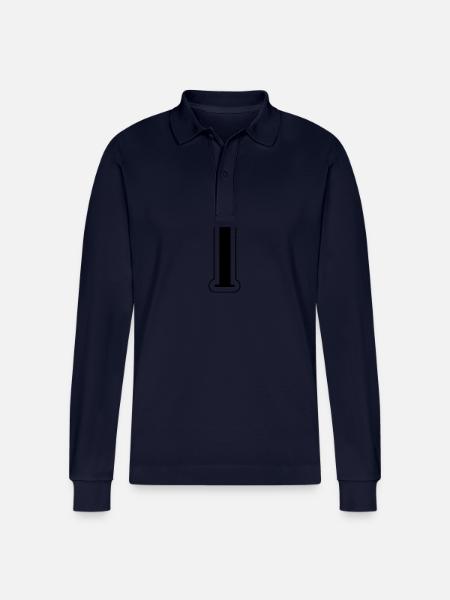 1 number symbol - Stanley/Stella Organic Unisex Long-Sleeved Polo Shirt Prepster - navy