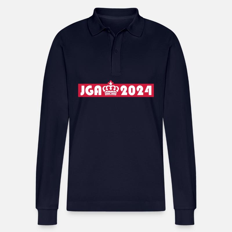 Junggesellenabschied Jga 2024 - Stanley/Stella Unisex Bio-Langarm-Poloshirt Prepster - Navy