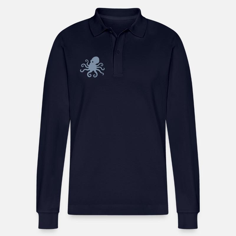 octovius logo - Stanley/Stella Unisex Bio-Langarm-Poloshirt Prepster - Navy