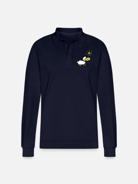 Sheep Sun 3 - Stanley/Stella Organic Unisex Long-Sleeved Polo Shirt Prepster - navy