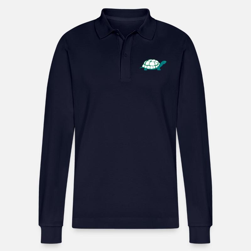 turtle_002 - Stanley/Stella Unisex Bio-Langarm-Poloshirt Prepster - Navy