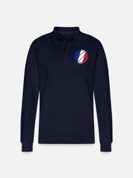 volleyball - Stanley/Stella Organic Unisex Long-Sleeved Polo Shirt Prepster - navy