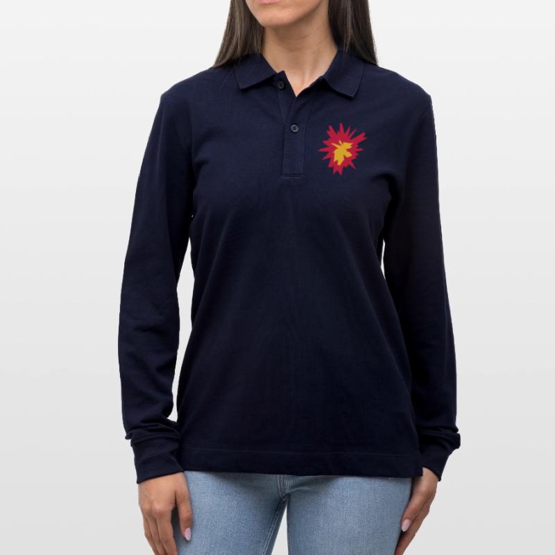 fire flame hot tnt dynamite explode explosi Stanley/Stella Organic Unisex Long-Sleeved Polo Shirt Prepster