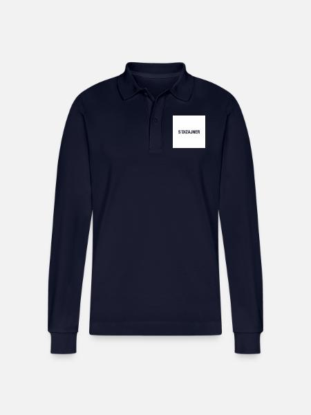 S'DIZAJNER - Stanley/Stella Organic Unisex Long-Sleeved Polo Shirt Prepster - navy