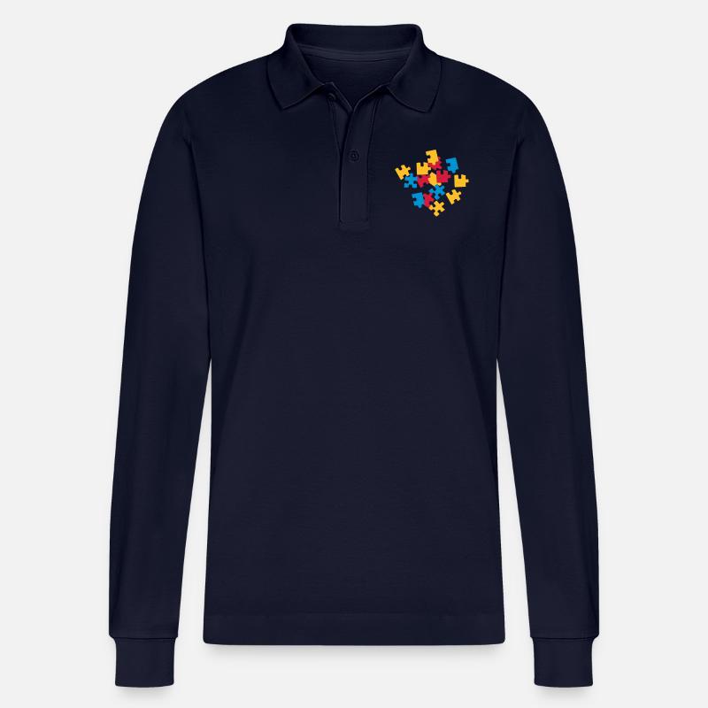 Puzzle - Stanley/Stella Unisex Bio-Langarm-Poloshirt Prepster - Navy
